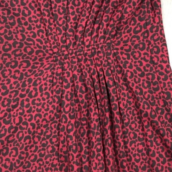 LOFT Red/Burgandy Leopard Animal Print Sleeveless Dress - Picture 7 of 10